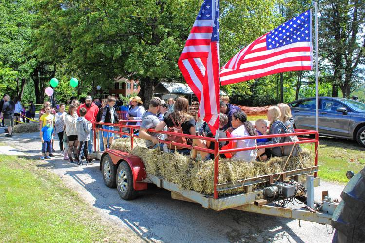 The hayride was one of the most-popular stations at the New Ipswich Children’s Fair.