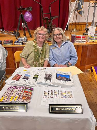 Antrim Town Clerk Diane Chauncey and Select Board member Donna Hansen represent the Town of Antrim at the Antrim Community Board’s community fair. 